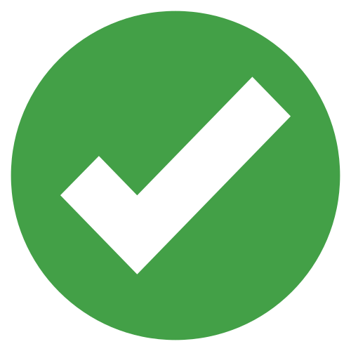 Green checkmark icon.