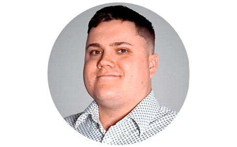 Gray male headshot placeholder.