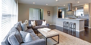 Modern, Newly Remodeled Home Living And Dining Room.