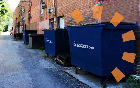 commercial bins behind a business