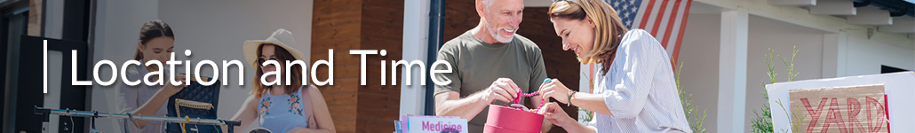 Looking at Items at Garage Sale.