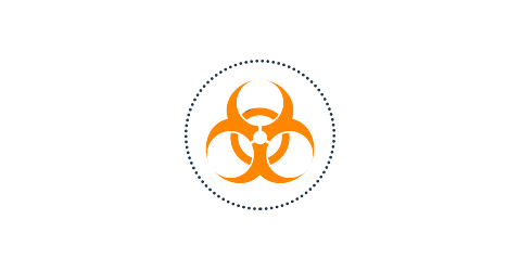 Illustration of hazardous material symbol for items that cannot be moved.