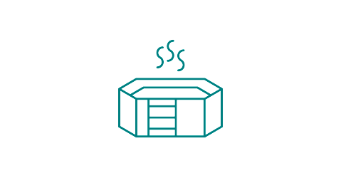 Illustration of hot tub, an example of an item that you need to ask your moving company about.