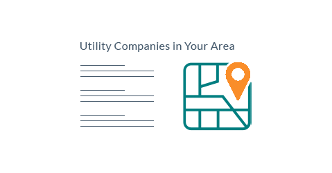 Illustration of online search for utility companies near your new home address.