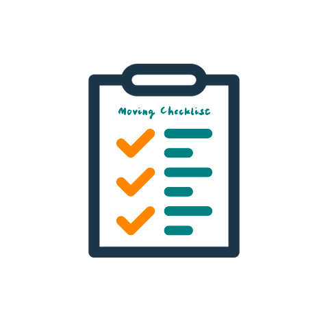 Illustration of final moving checklist on clipboard for moving day.