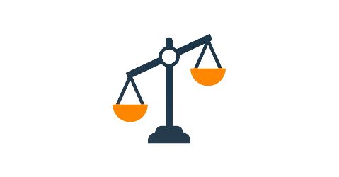 Line art scale showing the comparison of moving prices.