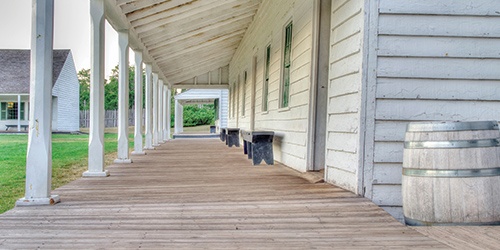  A porch with old floorboards