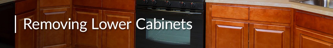 Wooden Base Cabinets with a Sink, Stove and Dishwasher.