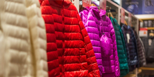 A Row of Coats in a Retail Store