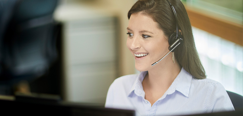 Salesperson on phone call with customer