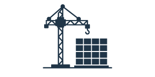 Icon of a Crane Over Construction Materials.