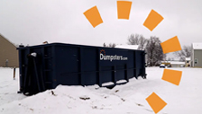 Dumpsters.com Dumpster in Snow